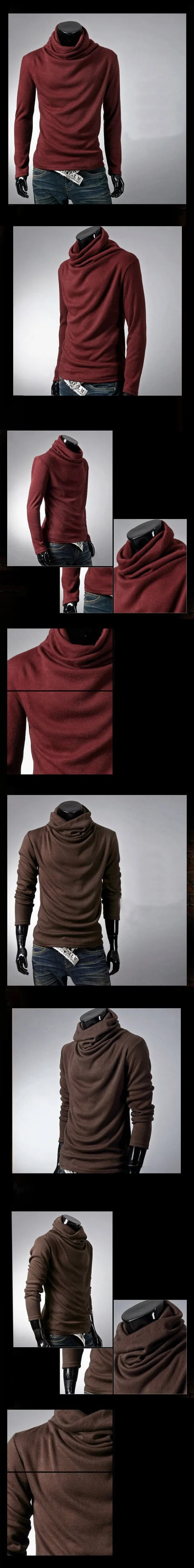 Pulls tricotés à col roulé pour hommes, couleur unie, à la mode, pull décontracté, tricot, nouvelle collection hiver 2023,