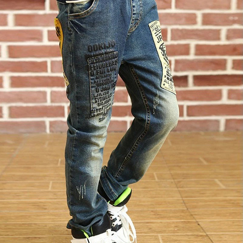 IENENS – pantalons en jean slim pour garçons, taille élastique, vêtements en Denim pour enfants de 4 à 13 ans, bas de sport