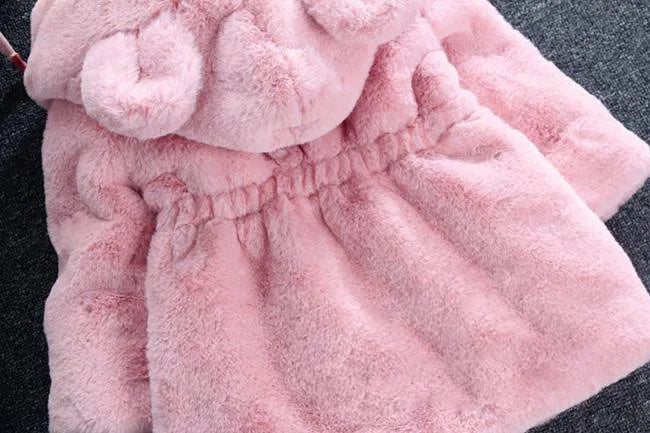 Veste d'automne et d'hiver pour petites filles de 1 à 7 ans, manteau chaud en fausse fourrure pour filles, vêtements d'extérieur princesse de noël, vêtements en peluche à la mode pour enfants