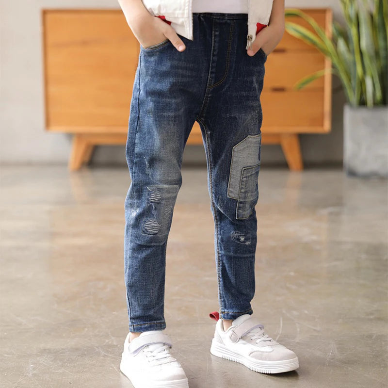 IENENS Enfants Garçons Jeans Bébé Vêtements Pantalons Classiques Enfants Denim Vêtements Infantile Garçon Décontracté Bowboy Bas Pantalon 4-11 Ans