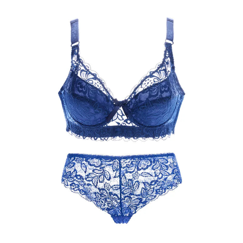 Ensemble de soutiens-gorge Sexy en dentelle, culotte fine, grande taille, soutien-gorge Push Up, haut pour fille, Lingerie intime