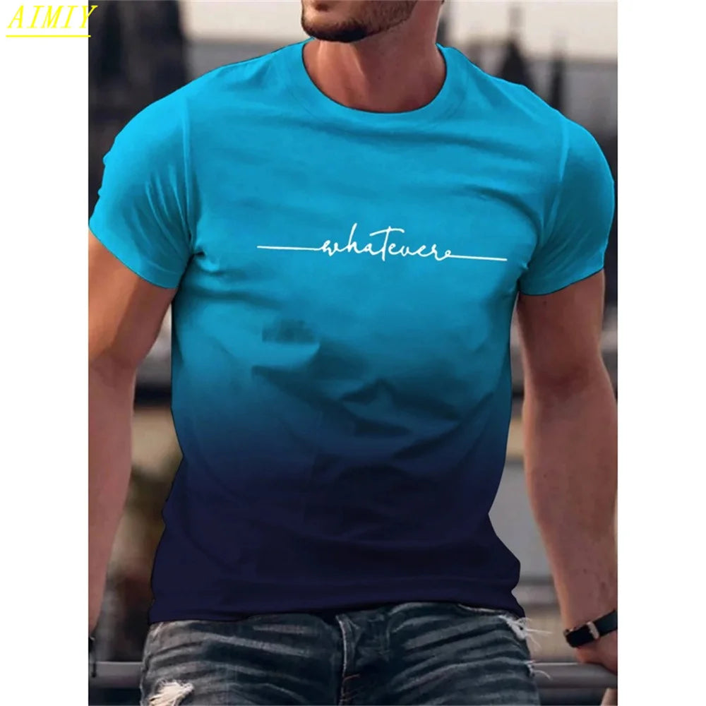 Mode D'été 3D Rayure Lettre Impression homme T-shirt Hip Hop Tendance Harajuku Streetwear Décontracté O-cou Surdimensionné T-shirts Hommes Hauts