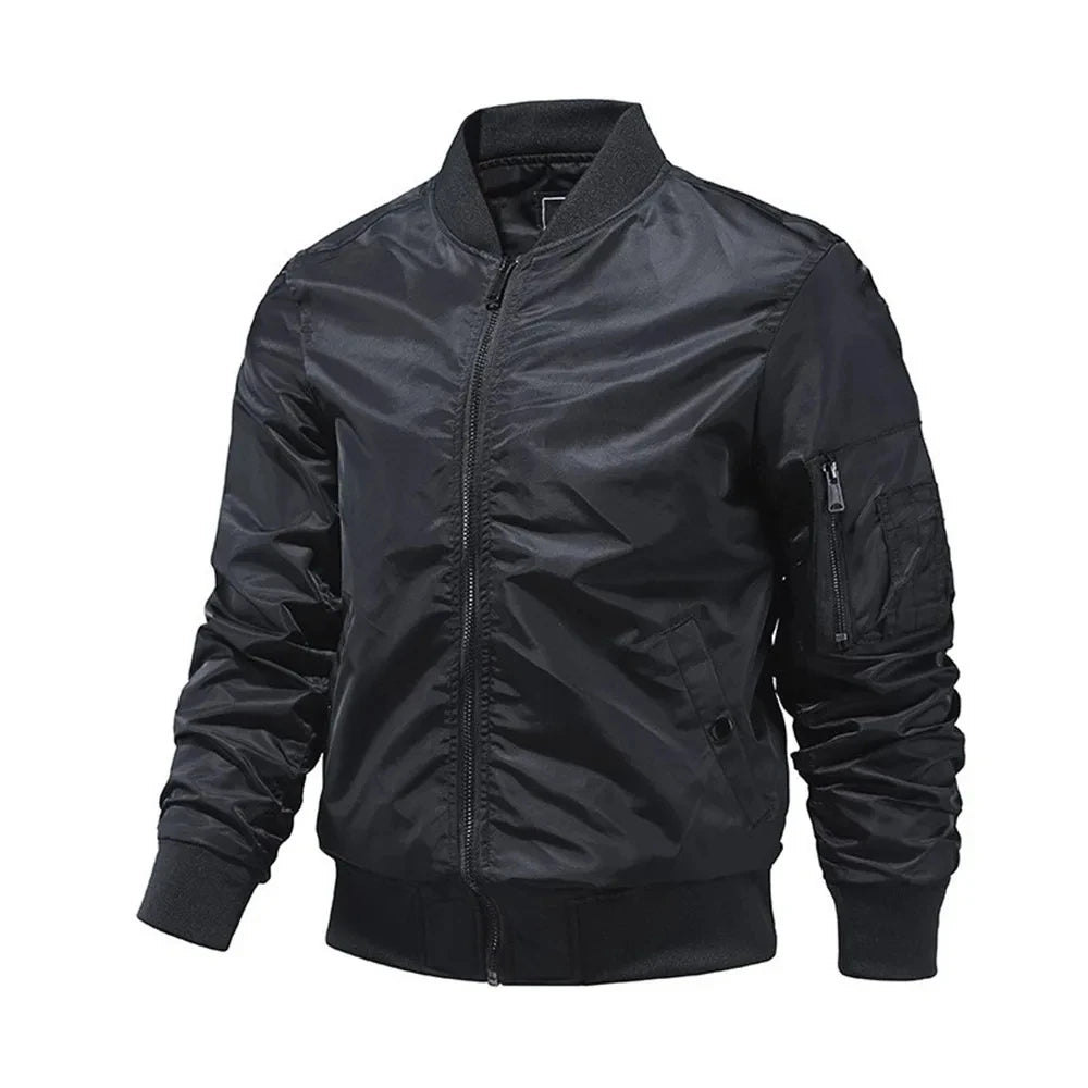 Blouson aviateur de couleur unie pour hommes, veste de Baseball aviateur à la mode, vêtements d'extérieur, printemps-automne, Ropa Hombre, S-5XL