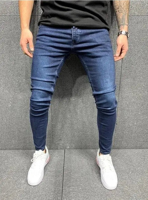 Nouveaux hommes Skinny déchiré jean mode, coupe mince Stretch décontracté Denim