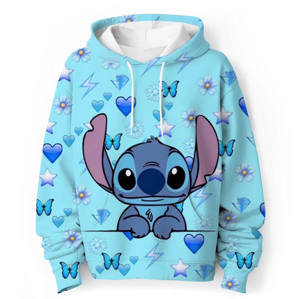 Kawaii Lilo Stitch 4-14 ans enfants Anime sweat garçons filles belle point sweats à capuche garçons vêtements imprimer dessin animé graphique enfants