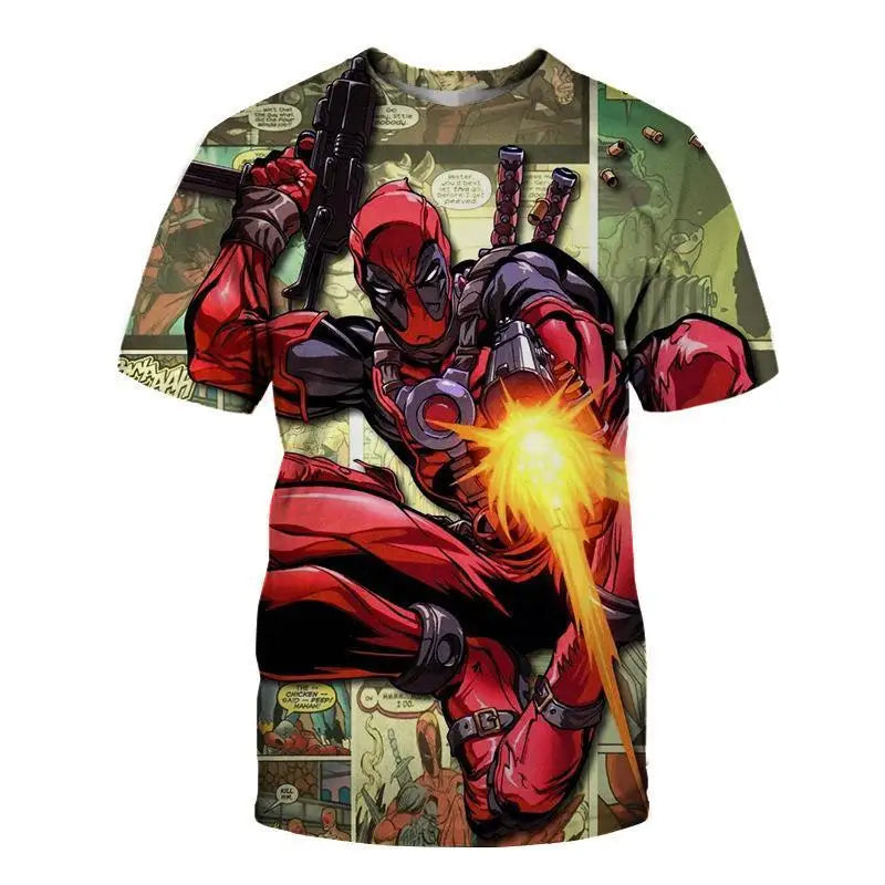 2025 nouveau Garçons Deadpool Anime 3D Imprimé Streetwear Personnalité T-Shirt Enfant/Adulte Décontracté Haut Tendance