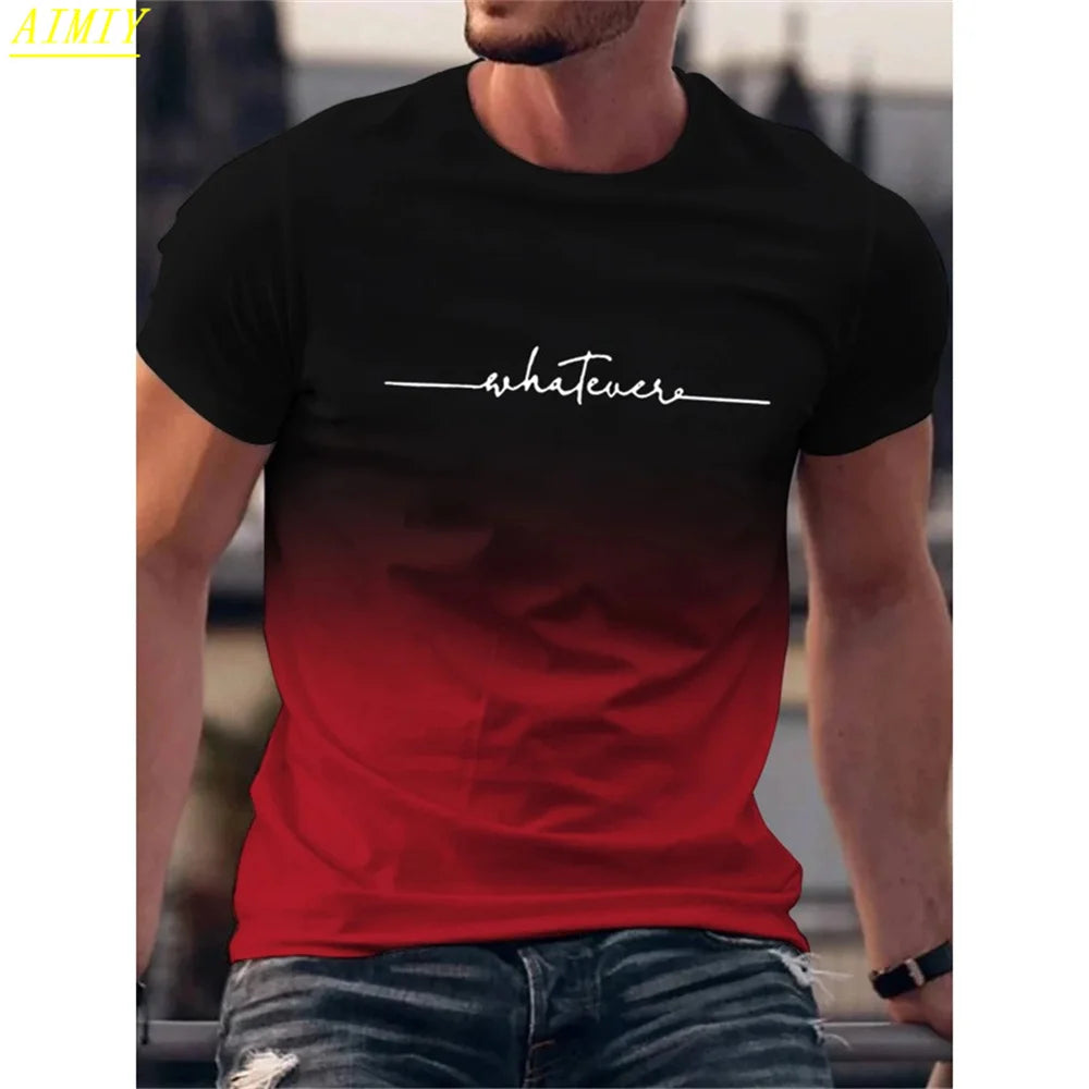 Mode D'été 3D Rayure Lettre Impression homme T-shirt Hip Hop Tendance Harajuku Streetwear Décontracté O-cou Surdimensionné T-shirts Hommes Hauts
