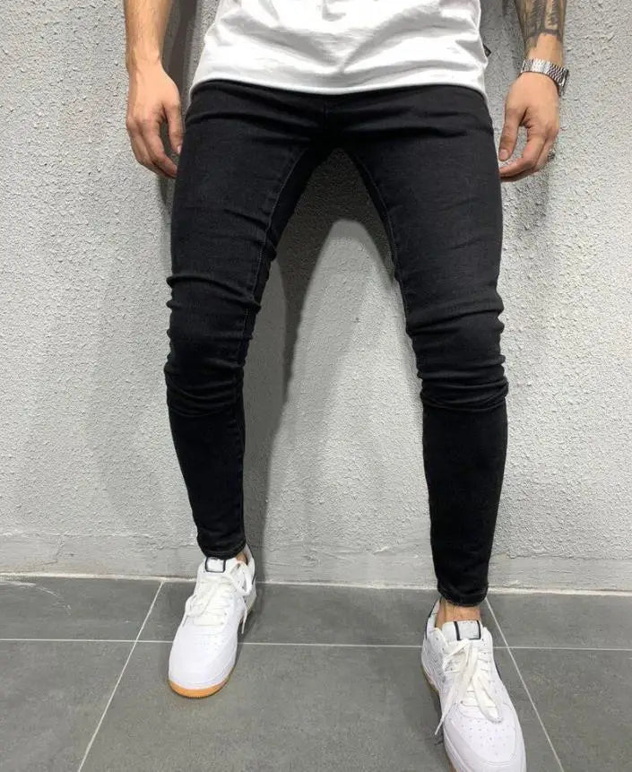 Nouveaux hommes Skinny déchiré jean mode, coupe mince Stretch décontracté Denim