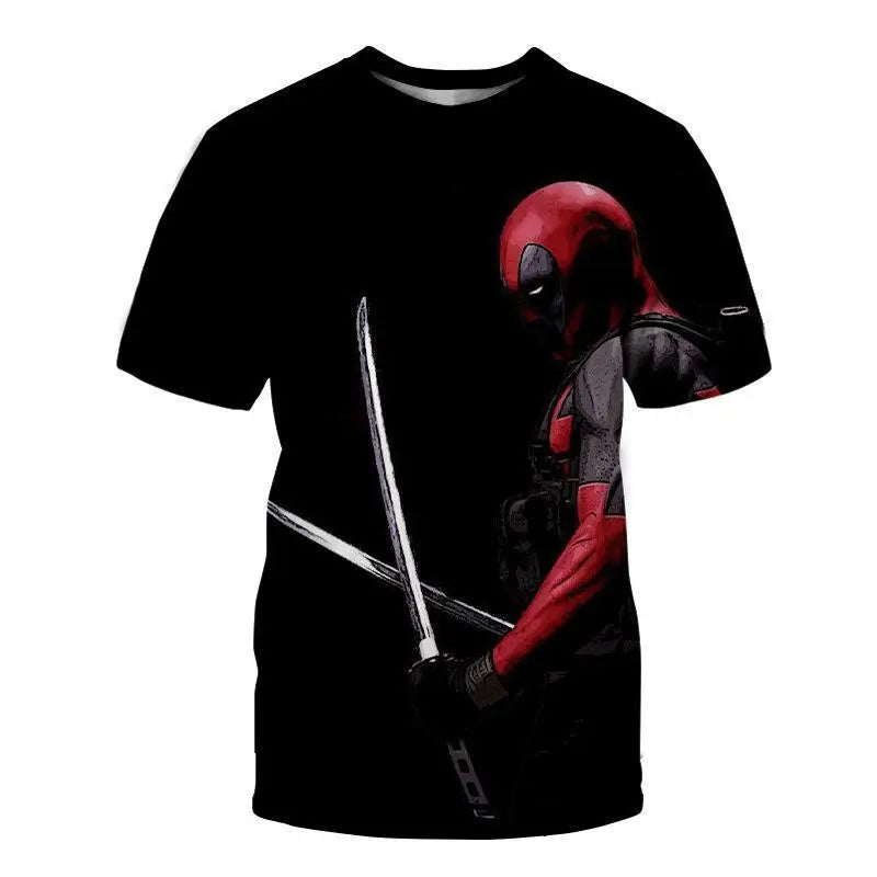 2025 nouveau Garçons Deadpool Anime 3D Imprimé Streetwear Personnalité T-Shirt Enfant/Adulte Décontracté Haut Tendance