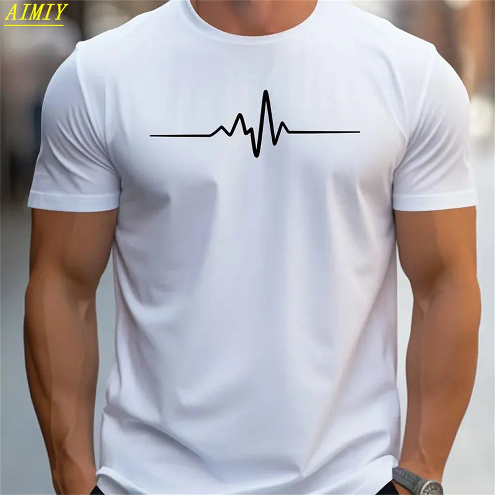 Mode D'été 3D Rayure Lettre Impression homme T-shirt Hip Hop Tendance Harajuku Streetwear Décontracté O-cou Surdimensionné T-shirts Hommes Hauts