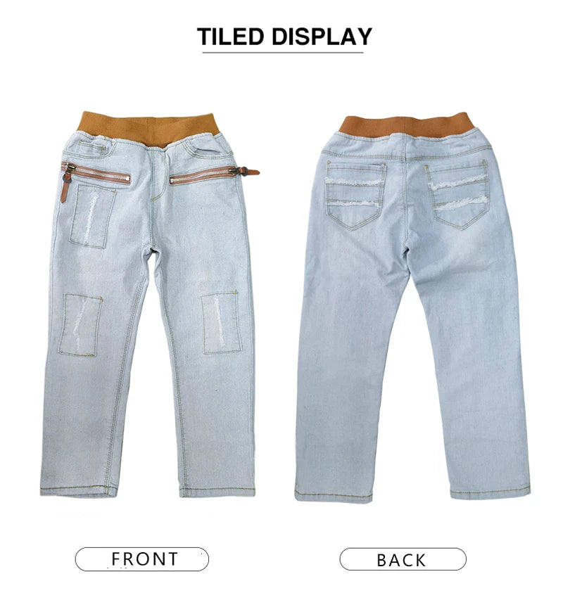 IENENS 4-11Y garçons Slim jean droit été classique couleur claire bas enfants Denim pantalons longs enfants bébé garçon pantalon décontracté