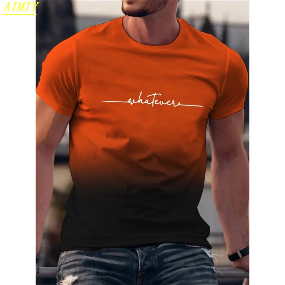 Mode D'été 3D Rayure Lettre Impression homme T-shirt Hip Hop Tendance Harajuku Streetwear Décontracté O-cou Surdimensionné T-shirts Hommes Hauts