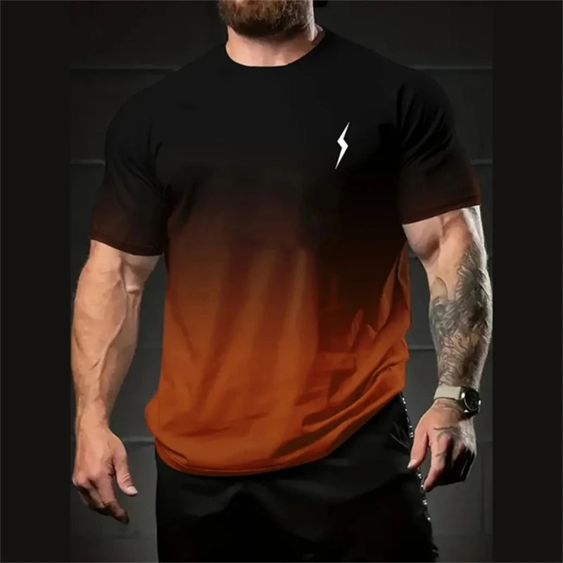 T-shirt à manches courtes pour hommes, nouveau style minimaliste imprimé, chemise créative et décontractée, tendance rétro de rue, col rond, haut ample décontracté