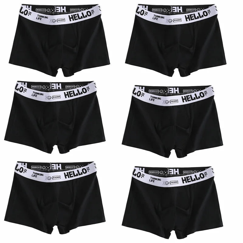 6 pièces hommes sous-vêtements hommes coton caleçons hommes purs hommes culottes Shorts respirant Boxer Shorts confortable doux grande taille