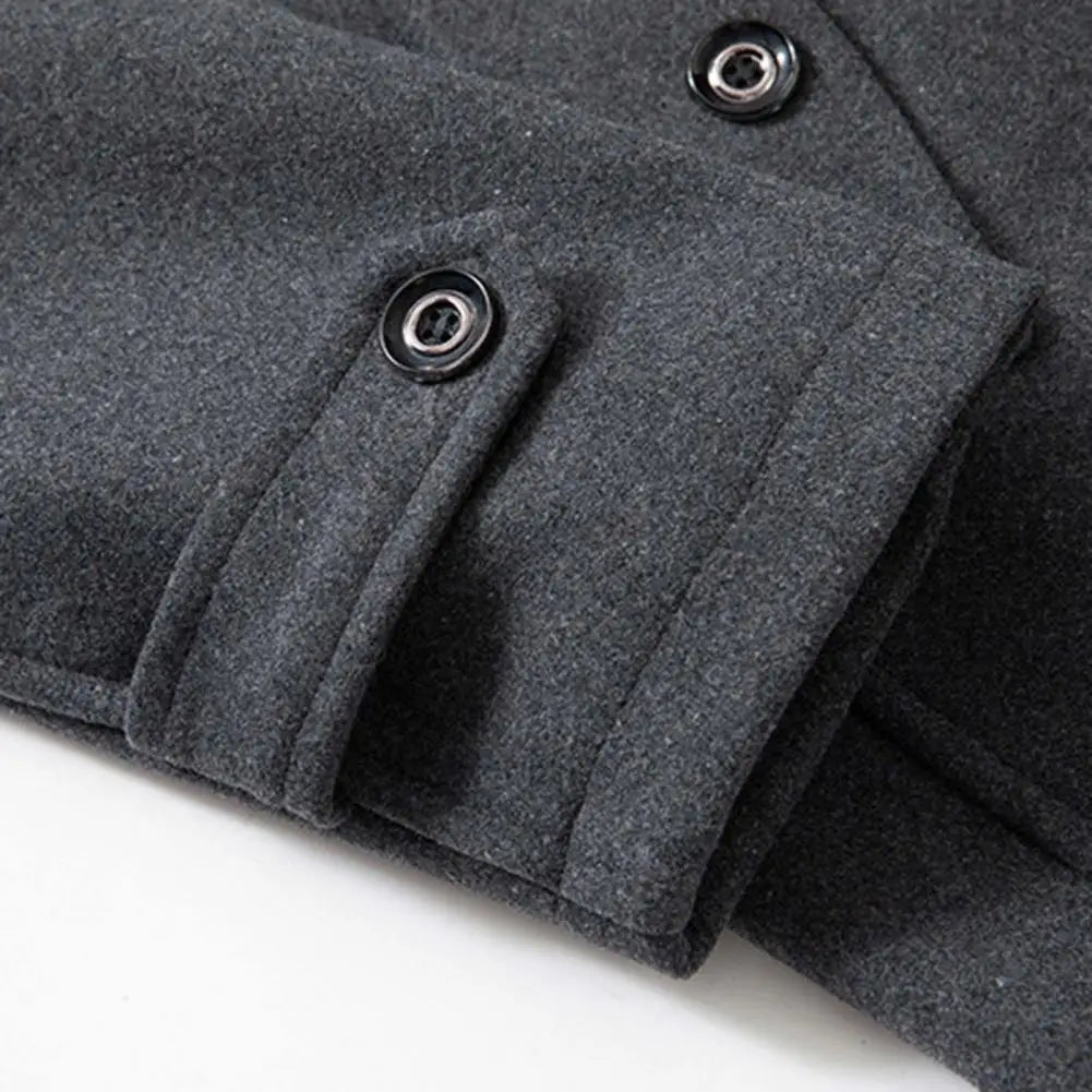 Manteau d'affaires en laine pour hommes, automne/hiver, veste Anti-froid à Double col à la mode, pardessus en laine