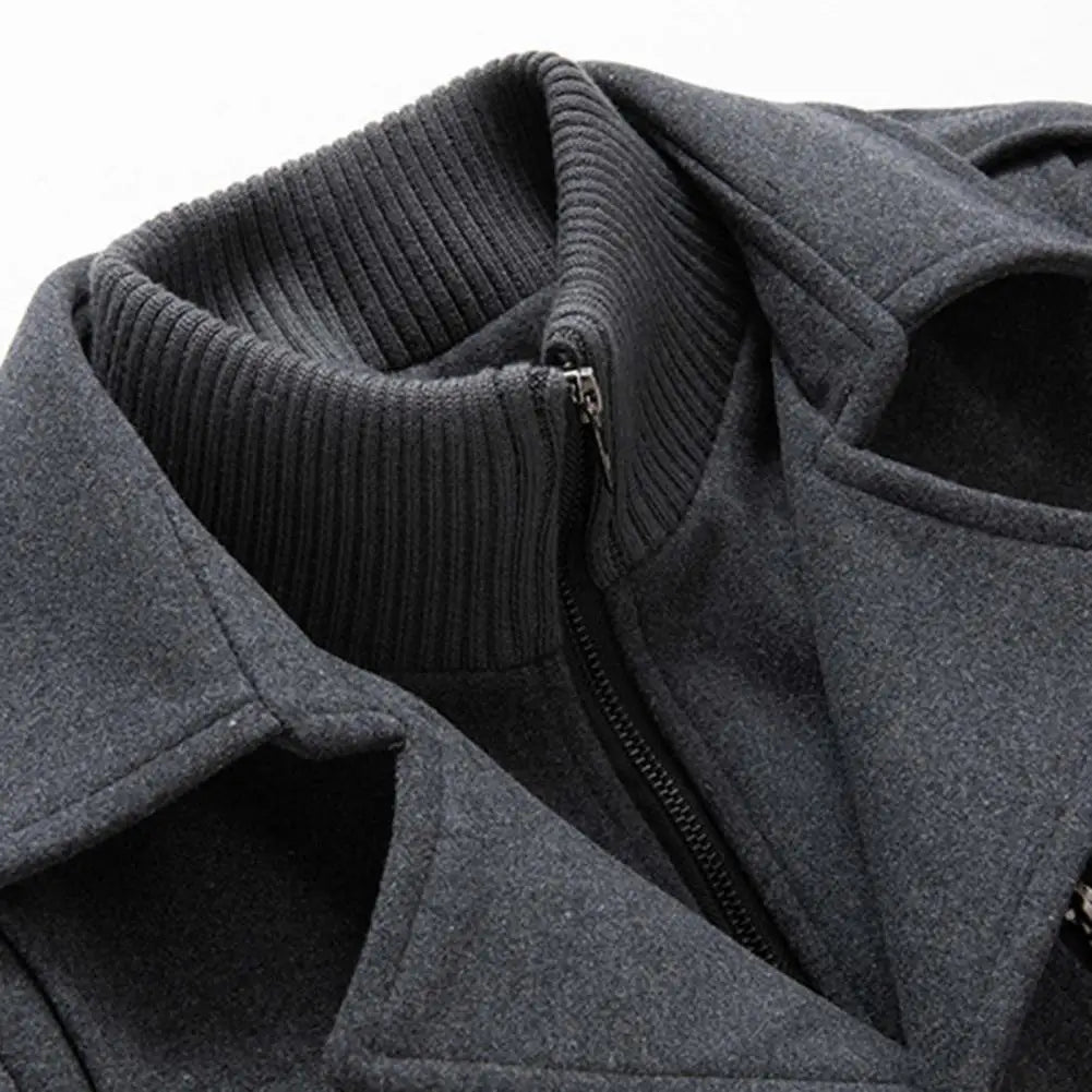 Manteau d'affaires en laine pour hommes, automne/hiver, veste Anti-froid à Double col à la mode, pardessus en laine