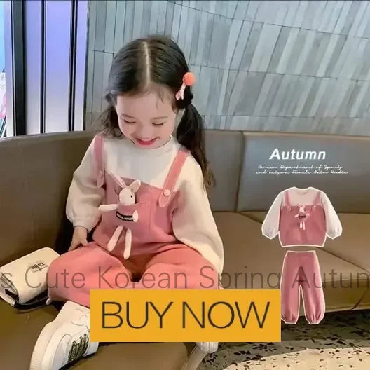 Ensemble de vêtements pour filles, sweat-shirt et pantalon décontractés pour enfants, 2 pièces, survêtement, tenue pour enfants, vêtements de sport imprimés, 1-9, nouvelle collection printemps-automne