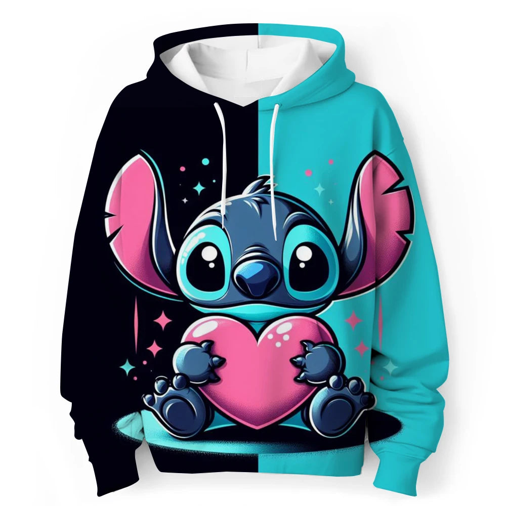 Kawaii Lilo Stitch 4-14 ans enfants Anime sweat garçons filles belle point sweats à capuche garçons vêtements imprimer dessin animé graphique enfants