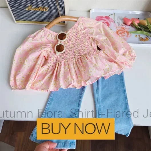 Ensemble de vêtements pour filles, sweat-shirt et pantalon décontractés pour enfants, 2 pièces, survêtement, tenue pour enfants, vêtements de sport imprimés, 1-9, nouvelle collection printemps-automne
