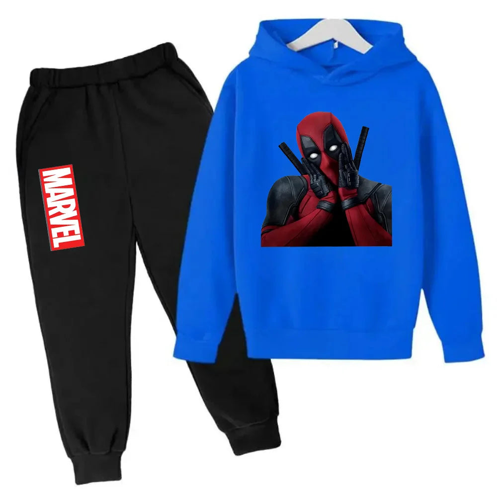 Marvel Deadpool sweat à capuche enfants pantalon costume 2 pièces ensemble garçon fille printemps automne sweat vêtements survêtements enfants à capuche Sportsuit