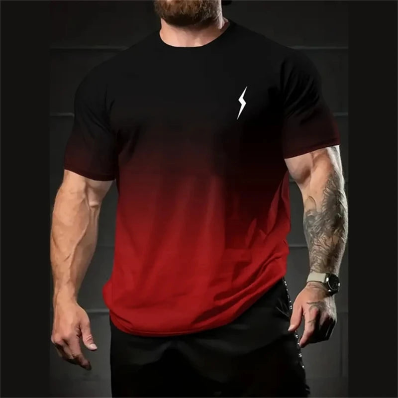T-shirt à manches courtes pour hommes, nouveau style minimaliste imprimé, chemise créative et décontractée, tendance rétro de rue, col rond, haut ample décontracté