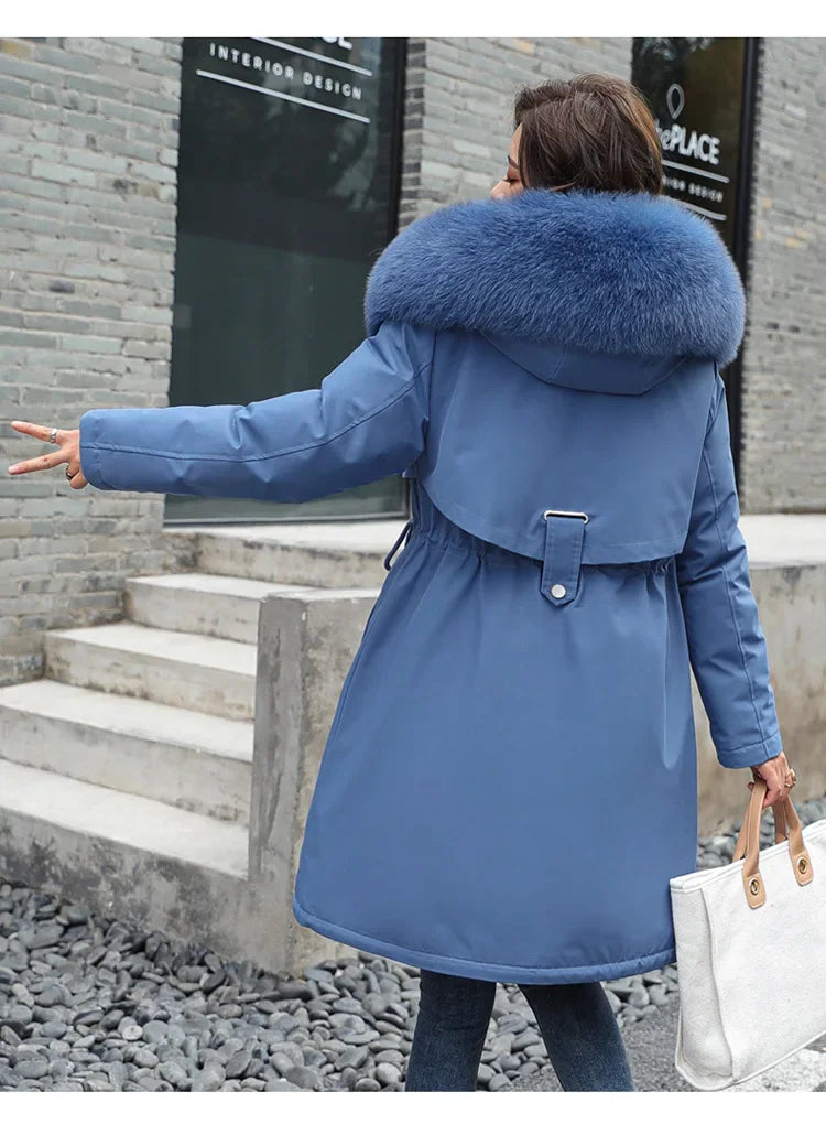 Épais chaud hiver Parkas manteau femmes veste d'hiver doublure de fourrure grande taille 6XL à capuche femme longue Parkas vêtements de neige vêtements rembourrés