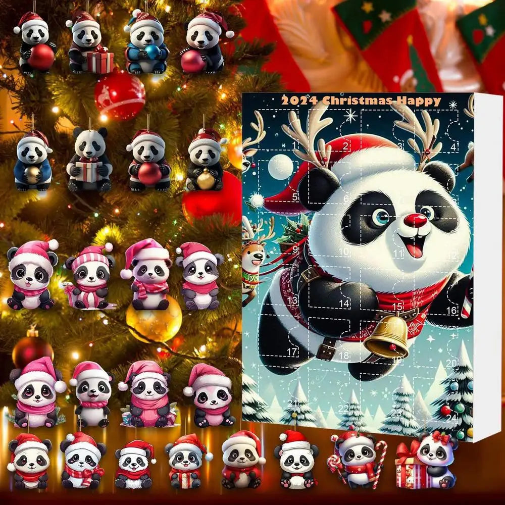 2024 Christmas Advent Calendar, Toy Gift Box, Panda Ornament, Christmas Tree Decoration, Dachshund Ornaments for Holiday Party