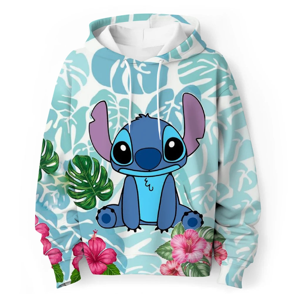 Kawaii Lilo Stitch 4-14 ans enfants Anime sweat garçons filles belle point sweats à capuche garçons vêtements imprimer dessin animé graphique enfants