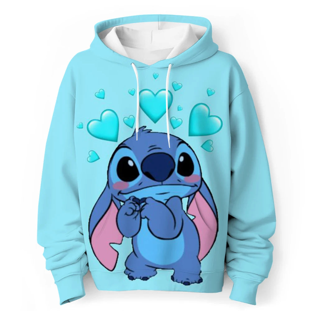 Kawaii Lilo Stitch 4-14 ans enfants Anime sweat garçons filles belle point sweats à capuche garçons vêtements imprimer dessin animé graphique enfants