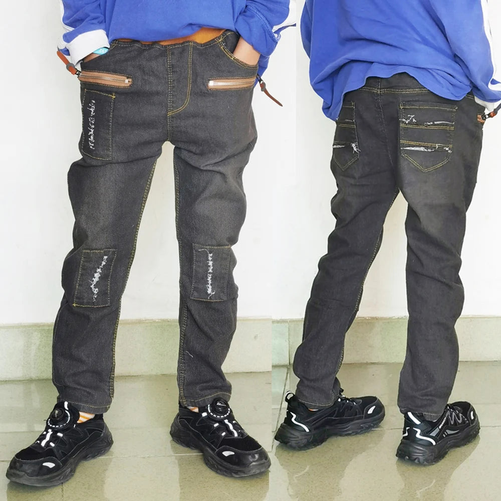 IENENS 4-11Y garçons Slim jean droit été classique couleur claire bas enfants Denim pantalons longs enfants bébé garçon pantalon décontracté