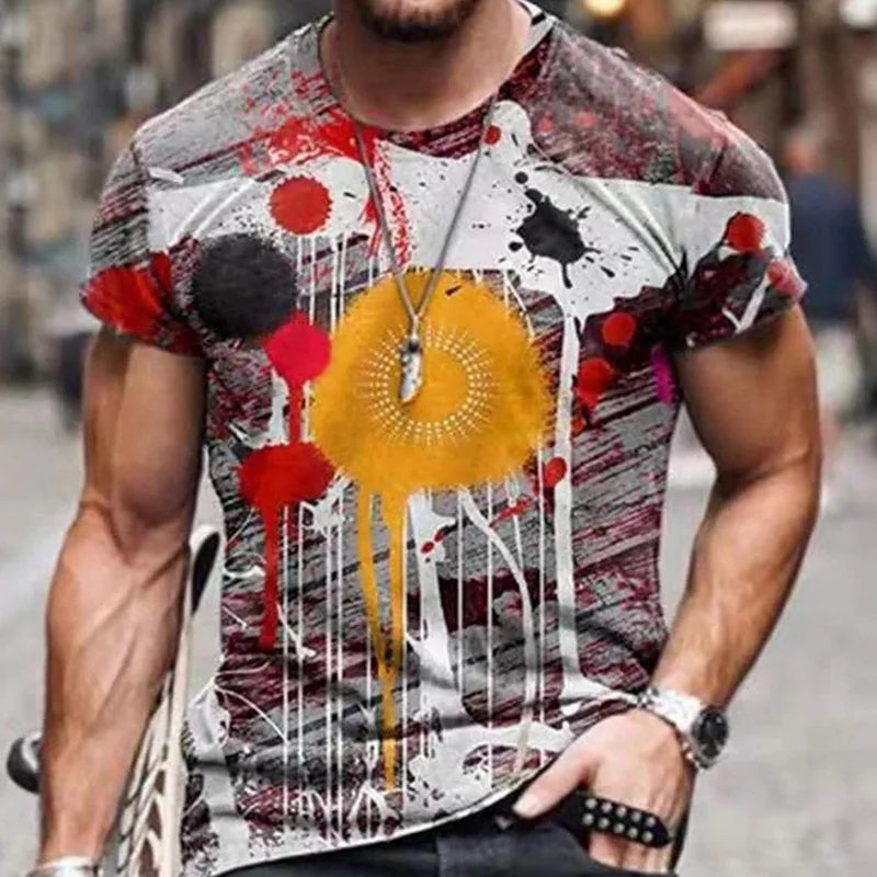 T-shirt col rond pour hommes, Streetwear, Cool, surdimensionné, imprimé drapeau américain, été, 2023