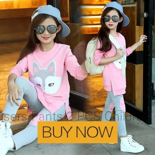 Ensemble de vêtements pour filles, sweat-shirt et pantalon décontractés pour enfants, 2 pièces, survêtement, tenue pour enfants, vêtements de sport imprimés, 1-9, nouvelle collection printemps-automne