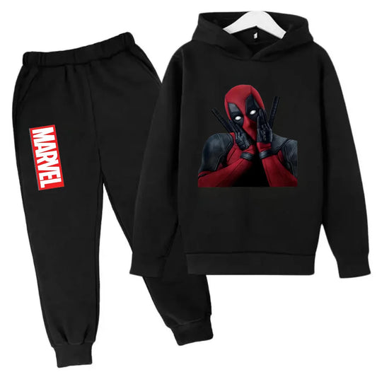 Marvel Deadpool sweat à capuche enfants pantalon costume 2 pièces ensemble garçon fille printemps automne sweat vêtements survêtements enfants à capuche Sportsuit