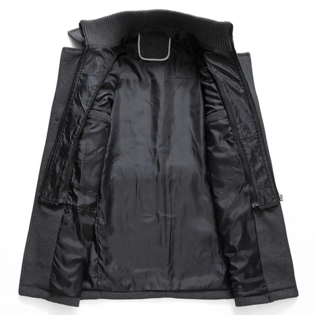 Manteau d'affaires en laine pour hommes, automne/hiver, veste Anti-froid à Double col à la mode, pardessus en laine