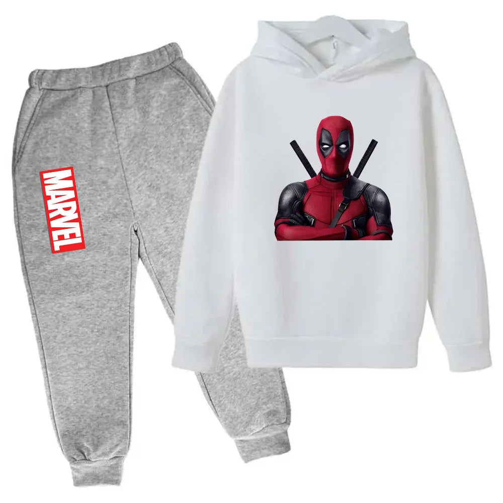 Marvel Deadpool sweat à capuche enfants pantalon costume 2 pièces ensemble garçon fille printemps automne sweat vêtements survêtements enfants à capuche Sportsuit