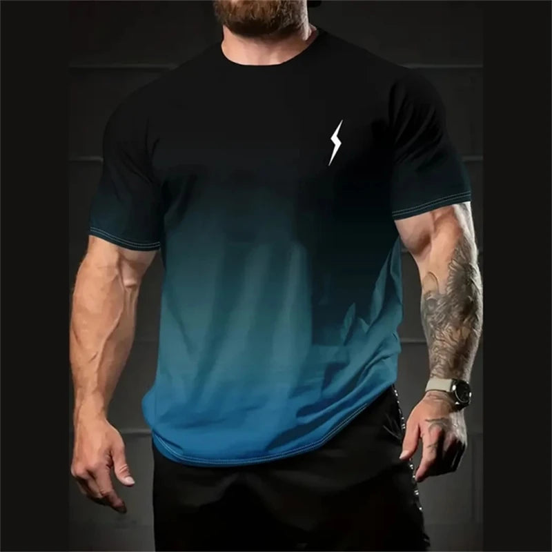 T-shirt à manches courtes pour hommes, nouveau style minimaliste imprimé, chemise créative et décontractée, tendance rétro de rue, col rond, haut ample décontracté