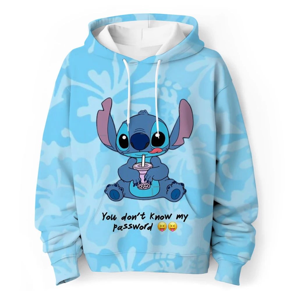 Kawaii Lilo Stitch 4-14 ans enfants Anime sweat garçons filles belle point sweats à capuche garçons vêtements imprimer dessin animé graphique enfants