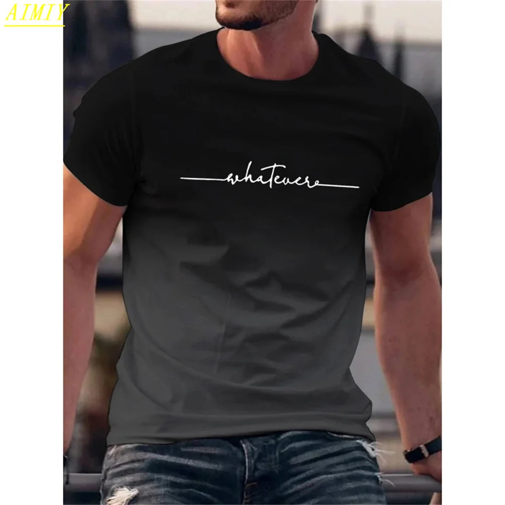 Mode D'été 3D Rayure Lettre Impression homme T-shirt Hip Hop Tendance Harajuku Streetwear Décontracté O-cou Surdimensionné T-shirts Hommes Hauts