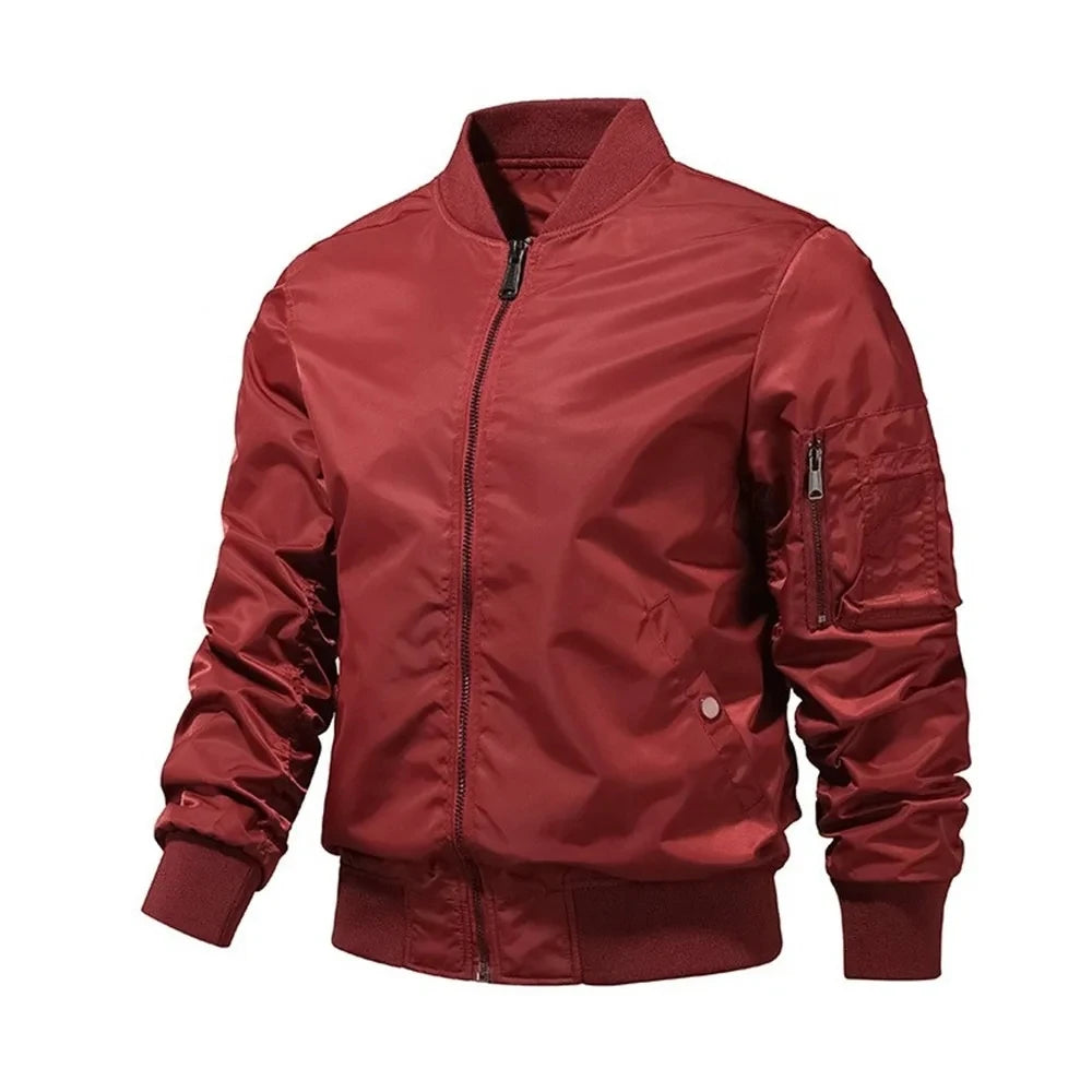 Blouson aviateur de couleur unie pour hommes, veste de Baseball aviateur à la mode, vêtements d'extérieur, printemps-automne, Ropa Hombre, S-5XL