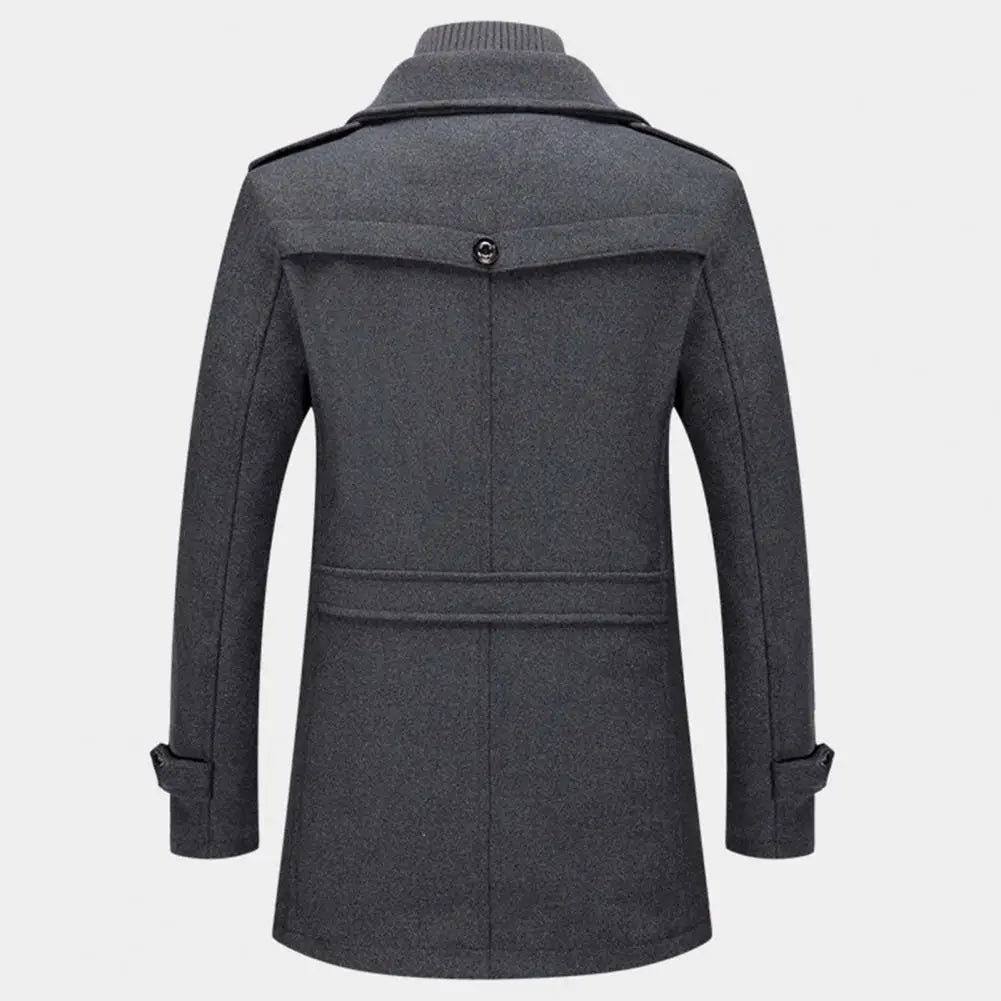 Manteau d'affaires en laine pour hommes, automne/hiver, veste Anti-froid à Double col à la mode, pardessus en laine