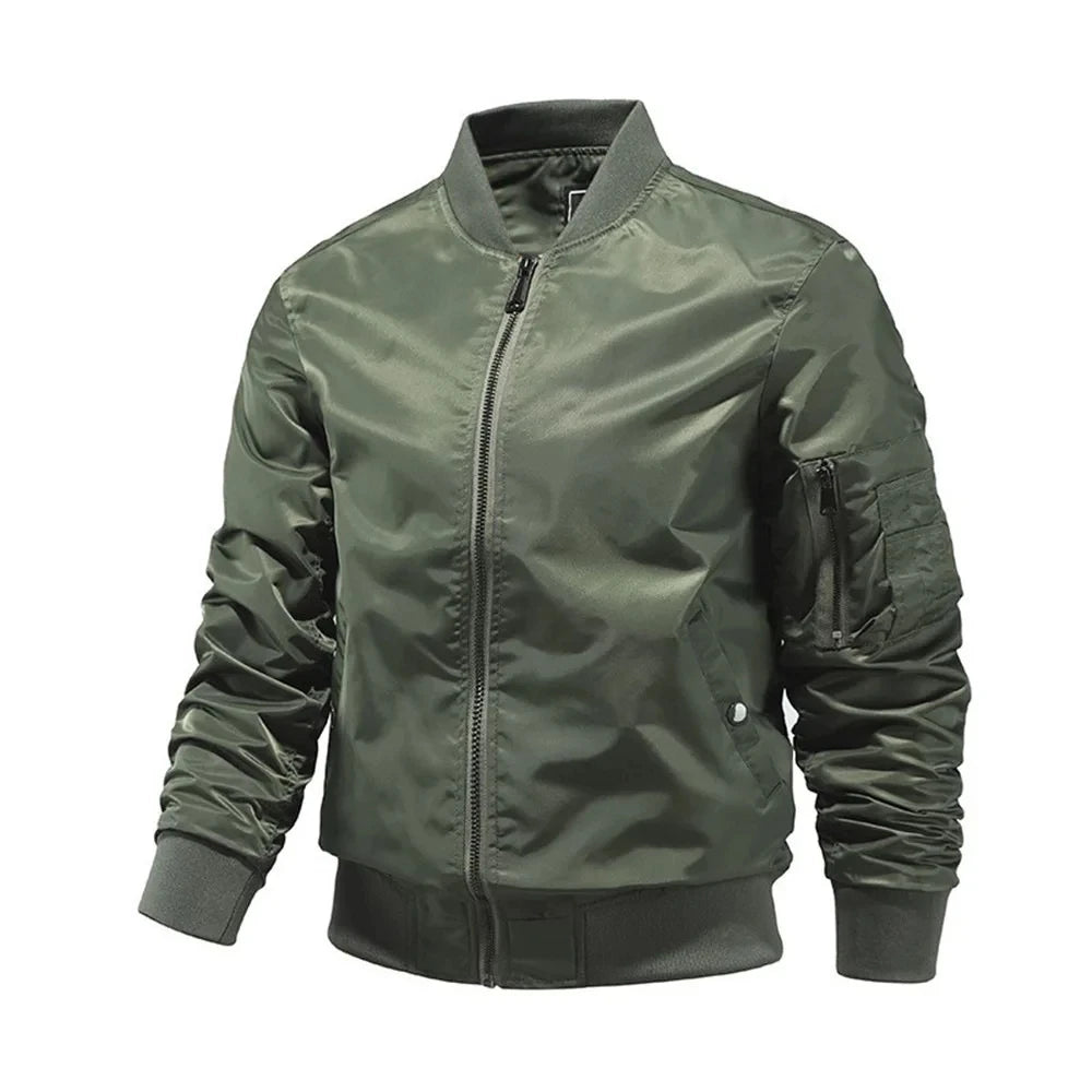 Blouson aviateur de couleur unie pour hommes, veste de Baseball aviateur à la mode, vêtements d'extérieur, printemps-automne, Ropa Hombre, S-5XL