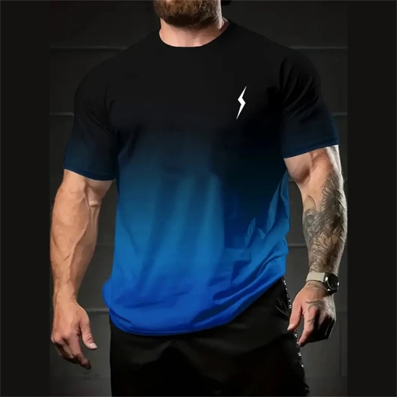 T-shirt à manches courtes pour hommes, nouveau style minimaliste imprimé, chemise créative et décontractée, tendance rétro de rue, col rond, haut ample décontracté