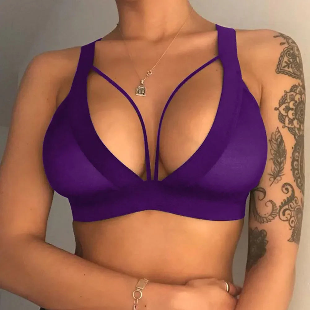 Soutien-gorge en maille transparente pour femmes, sous-vêtements ajourés, Lingerie solide et douce, Push Up