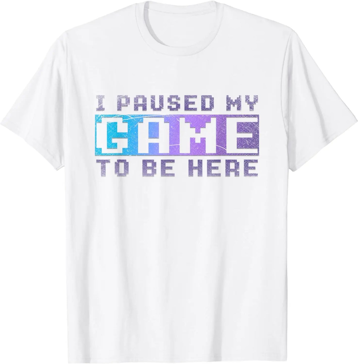 Cadeau de joueur vidéo drôle j'ai mis mon jeu en pause pour être ici T-Shirt de jeu hommes vêtements hauts Streetwear t-shirts graphiques