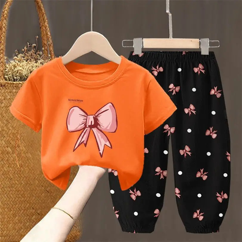 Ensembles d'été vêtements pour enfants filles enfants en bas âge vêtements mignon mode T-shirt haut pantalon 2 pièces bébé fille vêtements