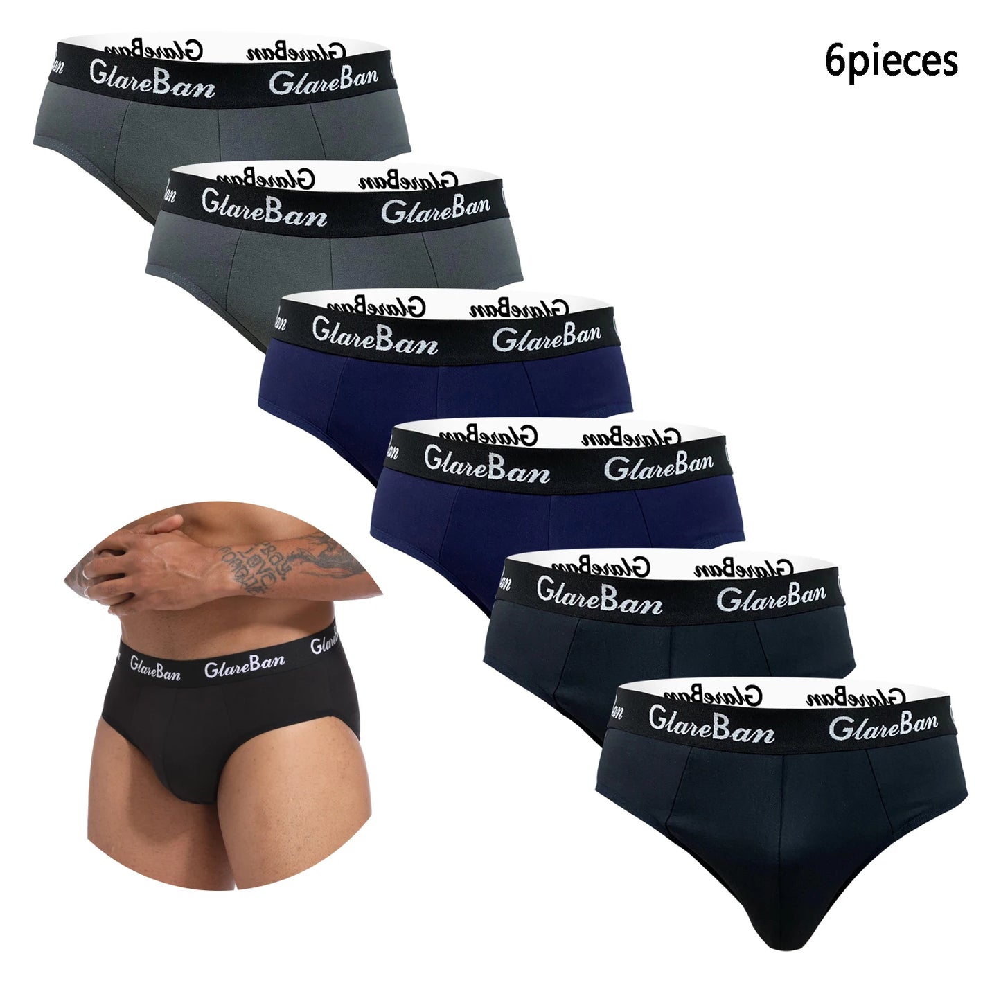 6 pièces Pack slips marque Boxer mode Style hommes culottes sous-vêtements hommes et caleçons pour Homme ensemble de luxe Shorts boîte Slips