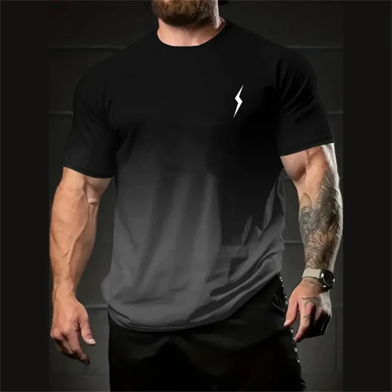 T-shirt à manches courtes pour hommes, nouveau style minimaliste imprimé, chemise créative et décontractée, tendance rétro de rue, col rond, haut ample décontracté