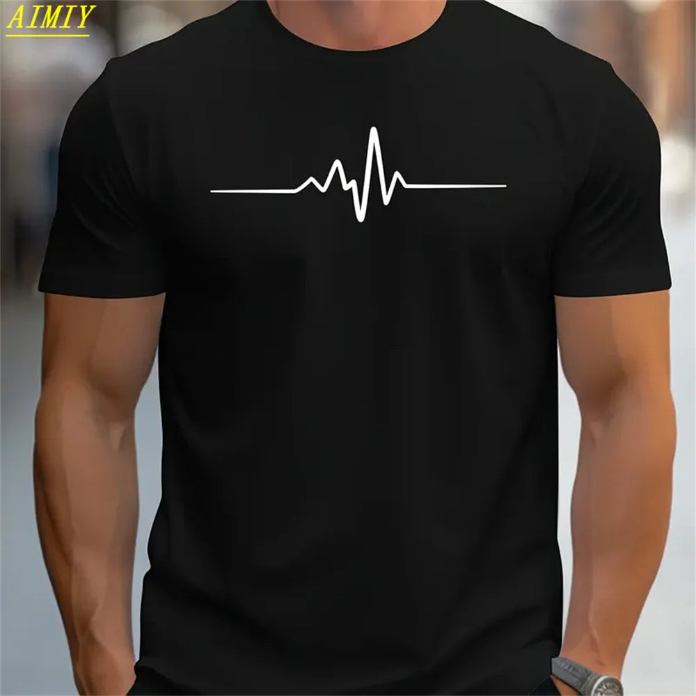 Mode D'été 3D Rayure Lettre Impression homme T-shirt Hip Hop Tendance Harajuku Streetwear Décontracté O-cou Surdimensionné T-shirts Hommes Hauts