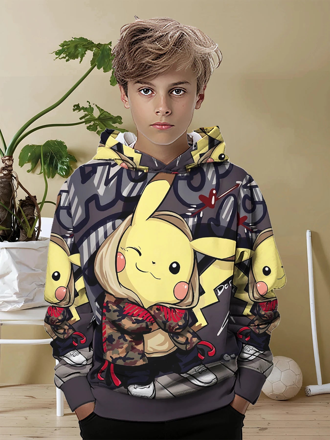 Sweat-shirt à capuche imprimé 3D Pikachus mignon Pokemons de dessin animé toutes saisons pour enfants, pull Cool, vêtements unisexes pour garçons et filles