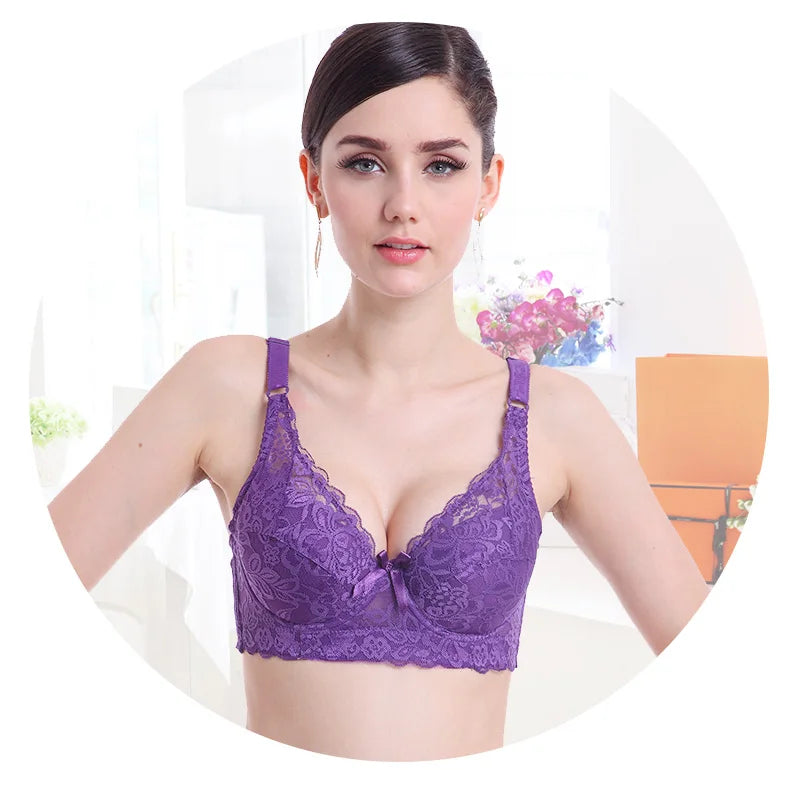 Ensemble de soutiens-gorge Sexy en dentelle, culotte fine, grande taille, soutien-gorge Push Up, haut pour fille, Lingerie intime